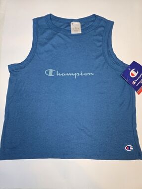 Champion Women’s Pajama Top Teal Logo Sleeveless Athletic Sleepwear